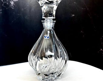Decantador de whisky de cristal de 680 ml, jarra para vino o coñac, decoración checa estilo boho para el hogar.