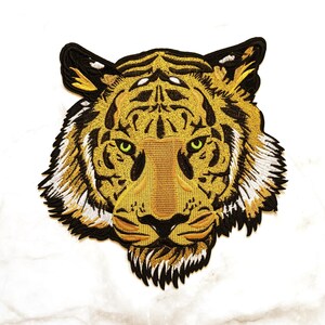 Tiger Large Iron on Patch 1pc, Cartoon Embroidery Applique, DIY Supplies