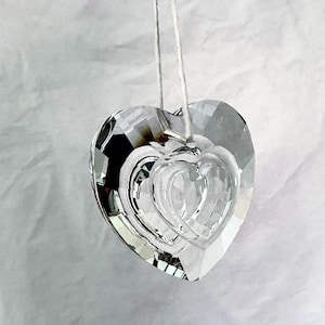 Crystal Heart SunCatcher, Window RainbowMaker Prism, Car Mirror Decor