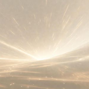Peut inclure: Œuvre d'art numérique abstraite aux tons dorés. Une source de lumière vive émane du centre, avec des stries et des particules de lumière. Le texte "Subtle Golden Resonance" et "Organic Lumina" est affiché en bas de l'image.