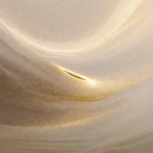 May include: Abstract image with a flowing, golden design. The image features a blend of beige and gold tones, with a bright, curved golden element. The text "Transcendent Golden Reverence" and "Organic Lumina" are at the bottom.