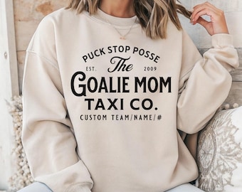 Personalized Goalie mom, Goalie Mom Sweater, Hockey Mom, Gift for Goalie Mom, Gift for Hockey Mom, Custom Goalie Mom, Gift for Hockey Lover