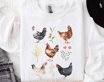 Chicken Shirt | Farm Animal Sweatshirt | Cute Hen Graphic T-Shirt | Country Farmhouse Tee | Gift for Chicken Lovers | Farmer Gift