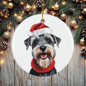 Schnauzer kerstversiering aangepaste, schnauzer cadeau, gepersonaliseerd schnauzer ornament, cadeau voor schnauzer liefhebber, hondenornament