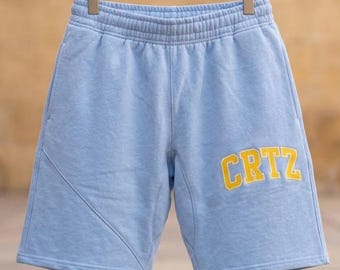 Corteiz Alcatraz babyblauwe sweatshort voor jongens