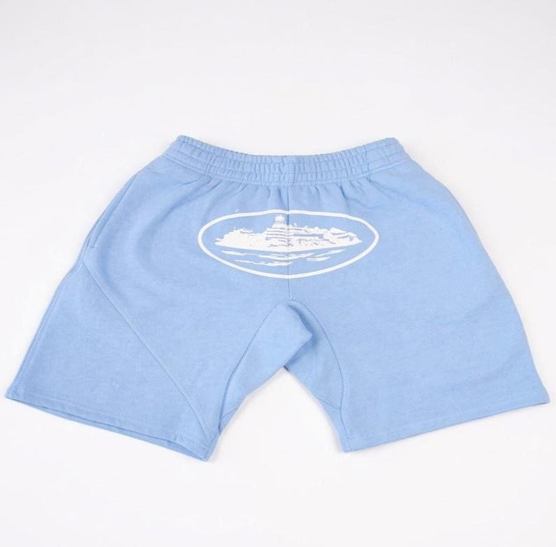 Corteiz Alcatraz Baby Blue Chłopięce szorty dresowe zdjęcie 1
