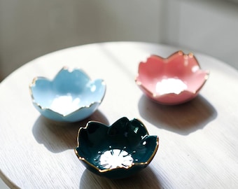 Japanskt blomset i keramik, mini-snacksskålar, söta såsskålar, kintsugi-stil, små dessertskålar, estetisk köksinredning