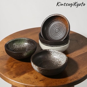 Japanisches Keramikschalen-Set, kleine Servierschalen im Kintsugi-Stil, Sushi- und Saucengerichte, handgefertigtes Geschirr, minimalistisches Küchendekor