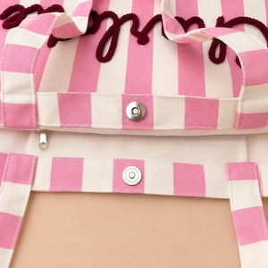 Custom Embroidered Cabana Tote Bag, Personalized Beach Tote Bag, Monogram Striped Shopper, Summer Vacation Tote, Bridal Party Gift, Pool Bag 画像 17