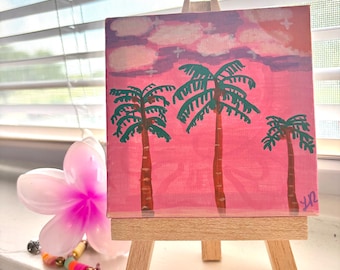 Mini 3x3 beach paintings (includes easel)