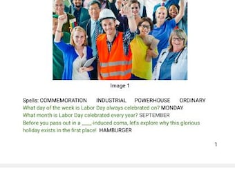 Labor Day History Spellers, S2C Lesson | Spelling Method Educational Unit for Non-speaking Learners