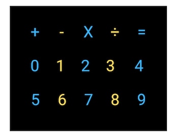 High Contrast Alphabet and Math Boards | Yellow Blue Black Speller AAC Tool