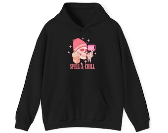 Spelling Communication Hoodie, Skull & Tarot Design, Neurodiversity Awareness Sweatshirt