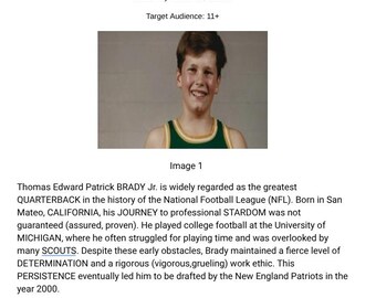 Tom Brady Spellers Method Lesson Plan, Football S2C Curriculum (Digital PDF)