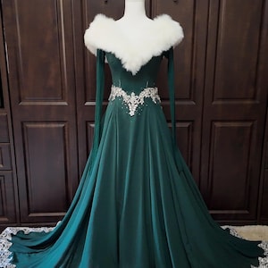 Emerald Gown With Train - Etsy