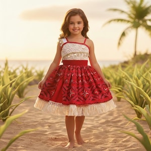open lace back dress Princess Cosplay Costume Halloween Polynesian Dress Adventure Polynesi –  Sun Baby main image 1