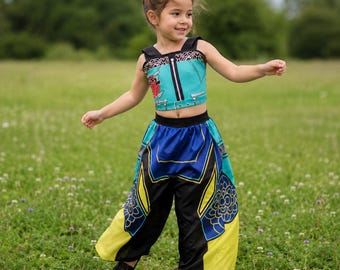 Kpop Kostüm Mädchen Outfit Kinder Cosplay Dämonenjäger Kostüm Schwarz Bühnenbild Anime Halloween Geschenk für Mädchen