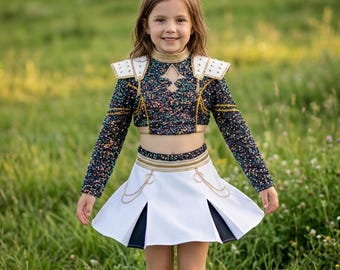 Kpop Dämonenjäger Kostüm Set Frauen Schwarz Gold Cosplay Outfit Rumi Mira Zoey Style Pailletten Jacke Shorts Halloween Party Look