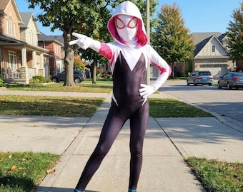 Spinne Superhelden Kostüm Kinder, 3D Zentai Bodysuit mit Maske, Spandex Halloween Cosplay Anzug, Helden Kostüm Geschenk für Jungen Mädchen