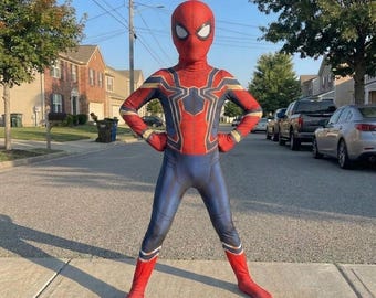 Kinder Spinnen Kostüm für Jungen, Superheld Cosplay Anzug, Ganzkörper-Overall, Halloween-Party Outfit, Masked Helden Kostüm