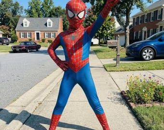 Spiderman Kinderkostüm, Superhelden Bodysuit Junge, Spandex Cosplay Outfit Halloween Geschenk, Kleinkind Spinnenanzug mit Maske