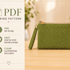 Mini Pouch Sewing Pattern PDF | Zipper Coin Purse Tutorial | Easy DIY Small Bag Pattern | Beginner Friendly | Instant Download