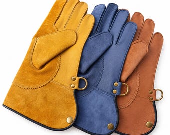 12 Inch Falconry Glove | Premium Leather Falcon Glove | Falconer Glove | Bird of Prey Handling Gauntlet | Eagle Training Glove | 3 Colors