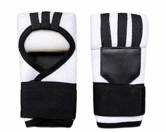 White Boxing Fast Hand Wraps, Padded Inner Gloves, Quick Wraps for MMA Kickboxing Muay Thai Training, Boxing Workout Gear