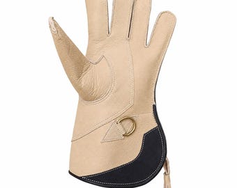 Beige Leather Falconry Glove | Premium Falcon Hawk Eagle Handling Glove | Handmade Protective Falcon Gloves | Falconer Gift