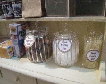 30 % Sale. DOLLHOUSE RIBBED JARS