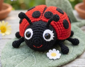 Marienkäfer Häkelanleitung, Doppelflügel Amigurumi Marienkäfer Spielzeug, Realistischer Marienkäfer, DIY Käfer Häkelanleitung, Anfängerfreundliches Geschenk