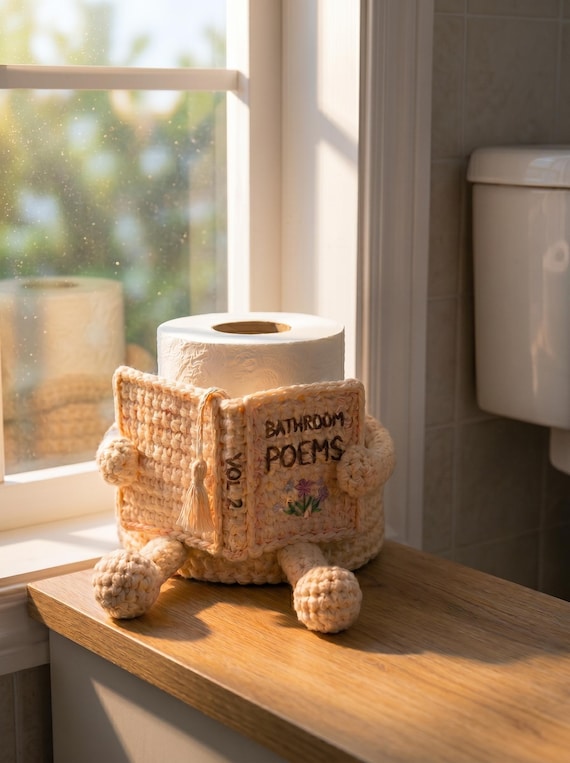 Crochet Toilet Paper Holder Pattern PDF, Amigurumi Tissue Roll Holder, Easy Bathroom Decor Crochet Pattern, Beginners Friendly PDF Download