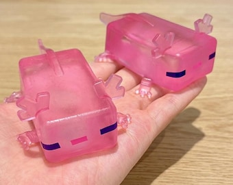 Pink Axolotl Squishy Stress Ball – Transparent Kawaii Fidget Toy for Anxiety Relief, Cute Sensory Gift for Adults & Teens