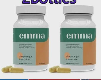 2 Pack Emma Gut Health Supplement for Digestive & Bloating Support 60 capsules