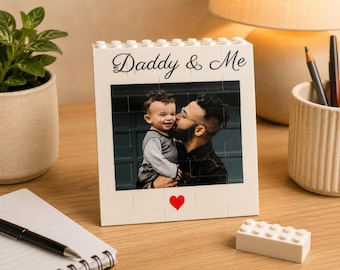 Fathers Day Personalised Picture Brick Block Gift -  Lego compatible