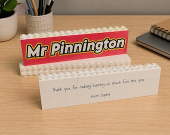 Teacher Personalised Name Brick Block - Lego Compatible
