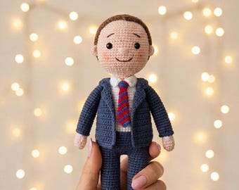 Crochet Businessman Pattern, Dapper Man Amigurumi PDF, Desk Companion Toy