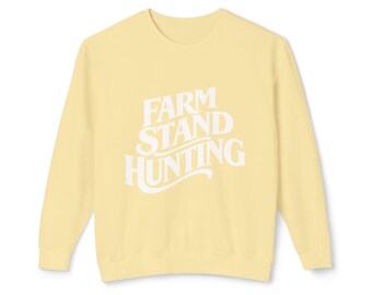 Retro Farmstand Hunting-sweater met ronde hals | Effen basissweater