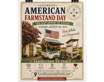 American Farmstand Day Poster Rolled Posters | Vintage Farmstand Print, 8x10