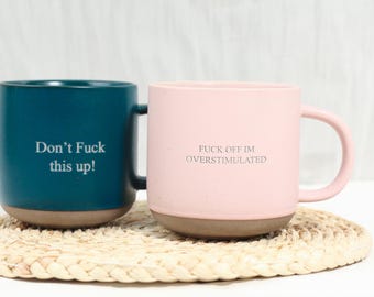 Engraved Ceramic Mug with Your Text, Custom Pottery Coffee Mug, Mug Engraved Gift, Custom Gifts Ideas, Housewarming Gift