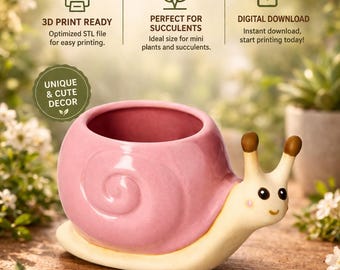 Slakkenplanter STL-bestand | 3D-print mini vetpotje (digitale download)