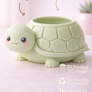 Sköldpaddaplanter STL | Kawaii Suckulentkruka (digital nedladdning)
