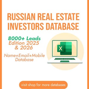 Russian Real Estate Investors Database | Verified Russian Investors | Excel Sheet for B2B Outreach & Lead Generation