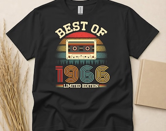 60th Birthday T-Shirt 1966 Vintage Cassette Retro 60s Born Custom Age Personalized Gift Sixty Year Old Unique Present Limited Edition