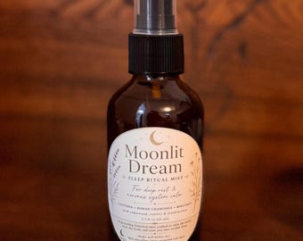 Moonlit Dream Pillow Spray | Lavender Chamomile Sleep Mist, Botanical Linen Spray