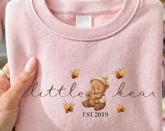 Sudaderas a juego para mamá y osito, conjunto cómodo para madre e hijo/a, regalo significativo para el Día de la Madre, conjunto suave para mamá y bebé, look para fortalecer los lazos familiares.