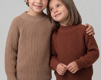 Golf dziecięcy wykonany w 100% z bawełny, gruby sweter dla chłopców i dziewcząt, wygodna i ciepła warstwa bazowa, dla małych dzieci w wieku 1-7 lat, jesień i zima