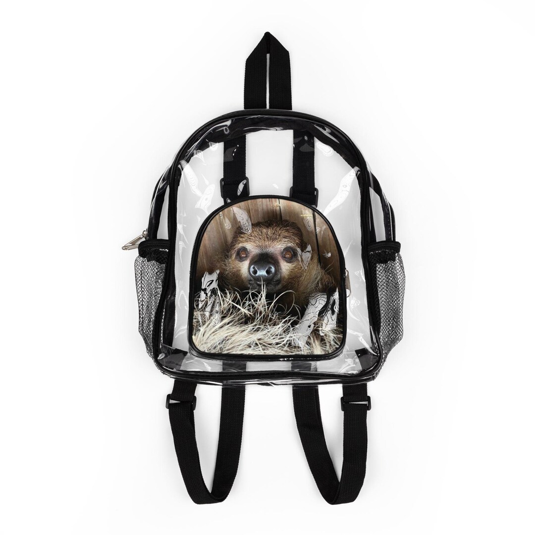 Sloth Face Clear Stadium Backpack | Transparent School Bag With Sloth ...