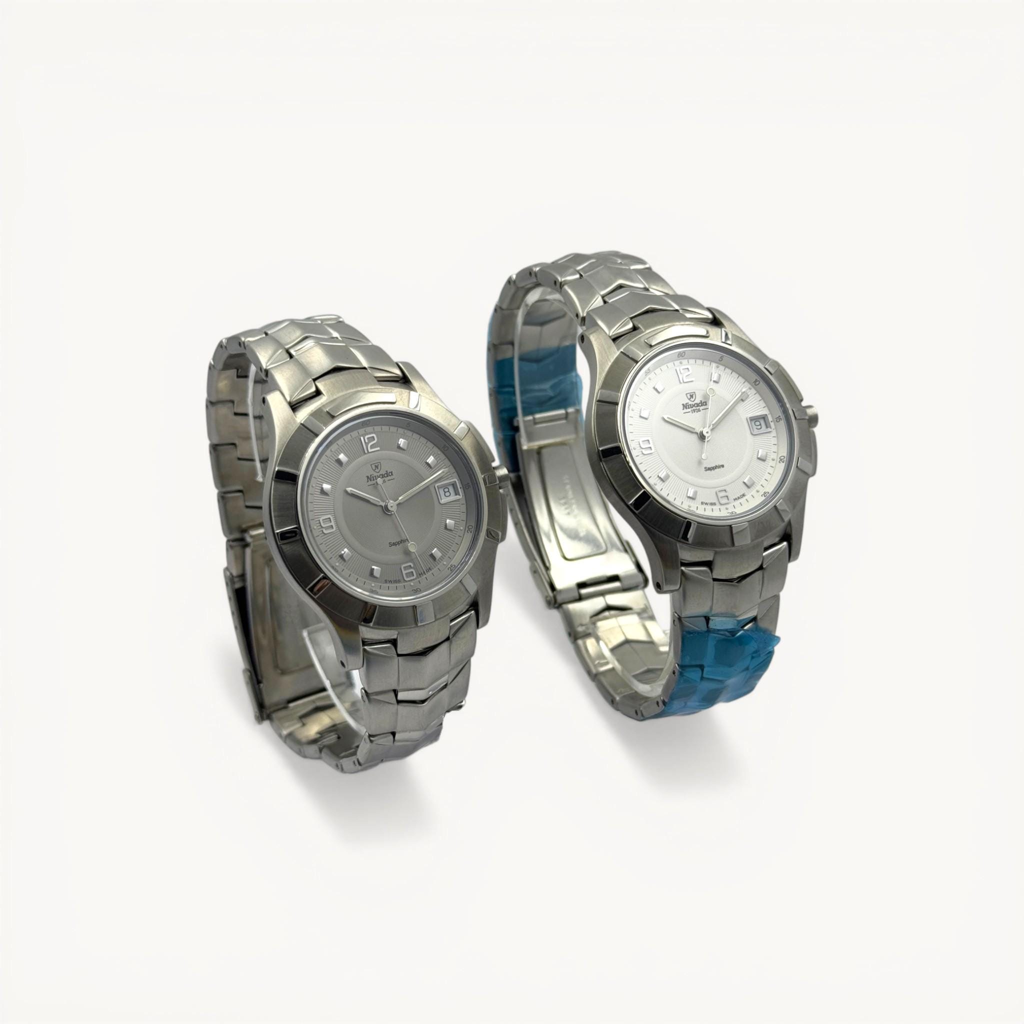 Nivada 1926 Swiss Made Luxury Steel Wristwatch White or Grey Dial