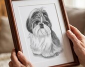 Custom Pet Portrait from Photo | Gift for Pet Moms | Realistic Drawing | Memorial Pet Portrait | Personalized Pet Art | Digital Download